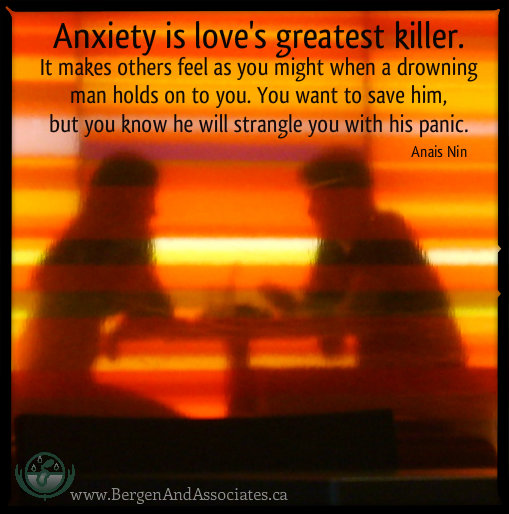 poster by Bergen and Associates that states: “Anxiety is love
